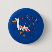 Funny Duck 4 juli Kinder Cute Ronde Button 5,7 Cm (Voorkant)