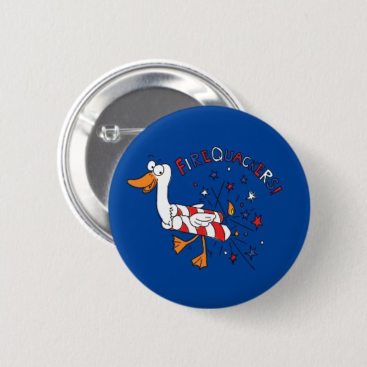 Funny Duck 4 juli Kinder Cute Ronde Button 5,7 Cm (Voorkant /achterkant)