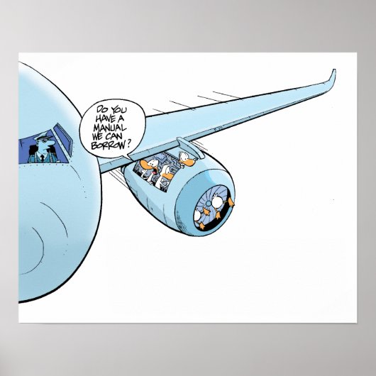 Funny Duck Aviation Cartoon Poster (Voorkant)