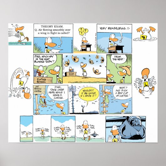 Funny Duck Aviation Cartoon Poster (Voorkant)