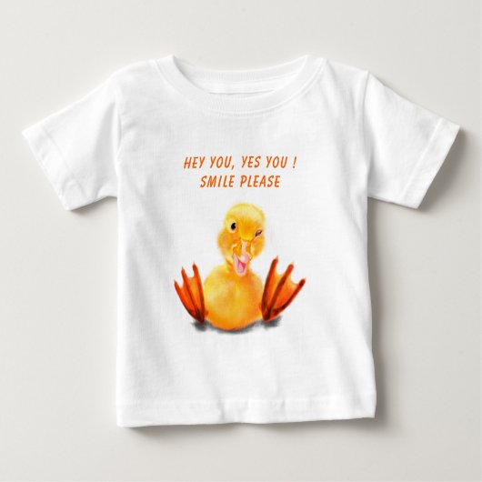 Funny Duck Baby T-Shirt - Aangepaste tekst (Voorkant)