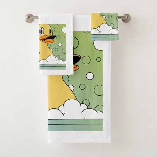 Funny Duck Badkamer Handdoek Set – Aangepaste 3-de (Insitu)