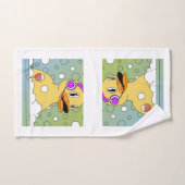 Funny Duck Badkamer Handdoek Set – Aangepaste 3-de (Handdoek)
