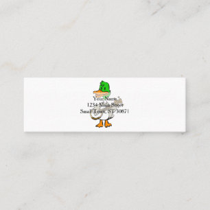 Funny duck banjo   achtergrondkleur kiezen mini visitekaartje