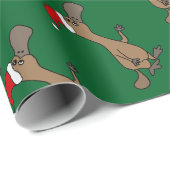 Funny Duck-billing Platypus in Kerstmis in Santa H Cadeaupapier (Rol Hoek)