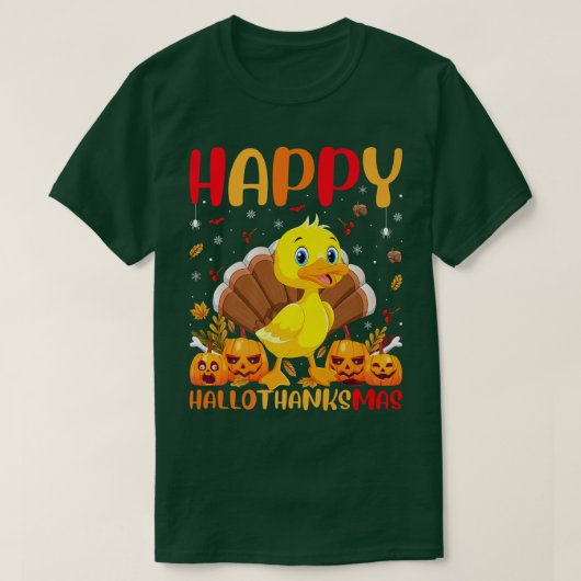 Funny Duck Bird Lover Happy Duck HelloBedanktMas T-shirt (Design voorkant)