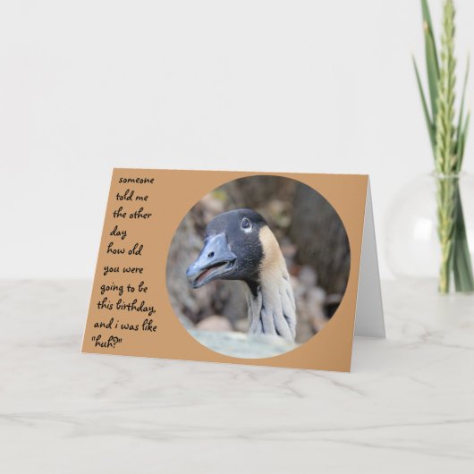 Funny Duck Birthday kaart, Over the Hill Kaart (Voorkant)