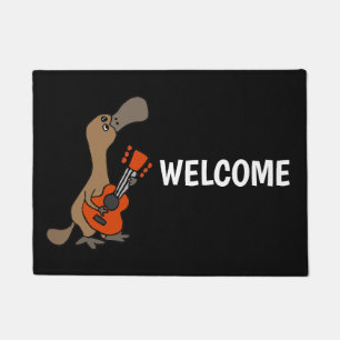 Funny Duck-Bled Platypus die gitaar speelt Deurmat