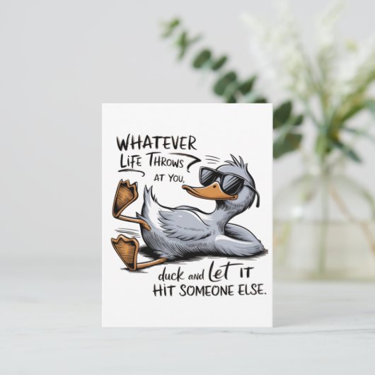 Funny Duck Briefkaart (Staand voorkant)