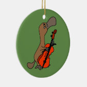 Funny Duck-bult Platypus die Cello Muziek speelt Keramisch Ornament (Rechts)