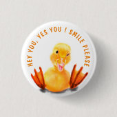 Funny Duck Button - Aangepaste tekst (Voorkant)