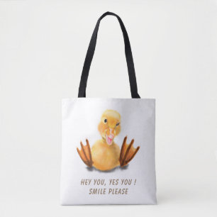 Funny Duck Canvas tas - Aangepaste tekst