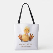Funny Duck Canvas tas - Aangepaste tekst (Achterkant)