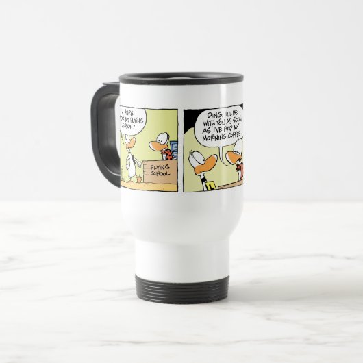 Funny Duck Cartoon Coffee Mok (Voorkant links)