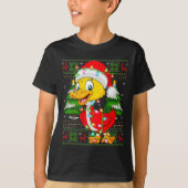 Funny Duck Christmas Lights Santa Costume Ugly Xma T-shirt (Voorkant)