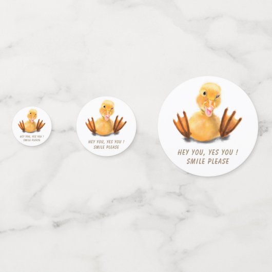 Funny Duck Confetti Smile - Aangepaste tekst (Voorkanten)