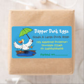 Funny duck dansend cartoon illustratie eikarton etiket (Insitu)