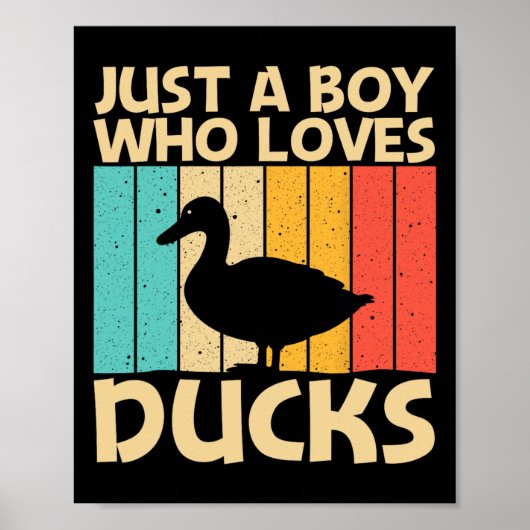 Funny Duck Design for Boys Kinder Duck Farmer Hunt Poster (Voorkant)