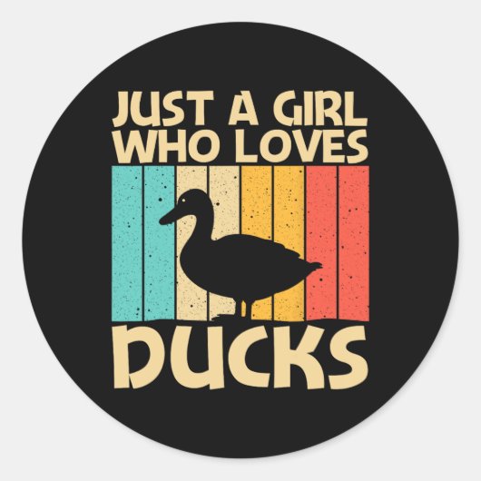 Funny Duck Design for Girls Kinder Duck Farmer Hun Ronde Sticker (Voorkant)