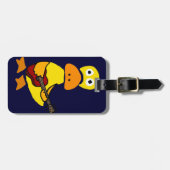 Funny Duck die Guitar Primitive Art speelt Bagagelabel (Voorkant horizontaal)