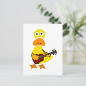 Funny Duck die Guitar Primitive Art speelt Briefkaart (Staand voorkant)