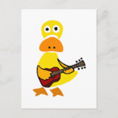 Funny Duck die Guitar Primitive Art speelt Briefkaart (Voorkant)