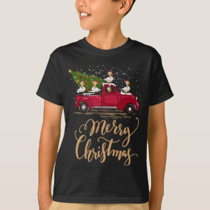 Funny Duck Driving kerstboom Red Truck Duck C T-shirt