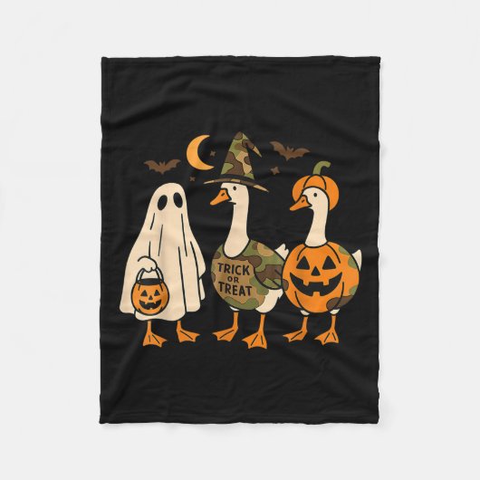 Funny Duck Duck Boo Halloween Costume Duck Fleece Deken (Voorkant)
