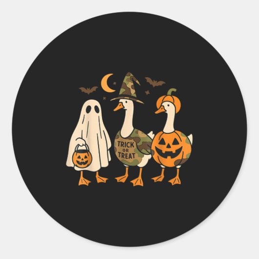 Funny Duck Duck Boo Halloween Costume Duck  Ronde Sticker (Voorkant)