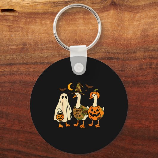 Funny Duck Duck Boo Halloween Costume Duck Sleutelhanger (Voorkant)