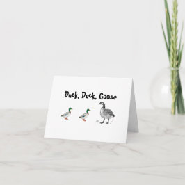 Funny Duck Duck Goose Cartoon, Kinder Game Pun Kaart