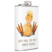 Funny Duck Flask Smile - Aangepaste tekst Heupfles (Rechts)