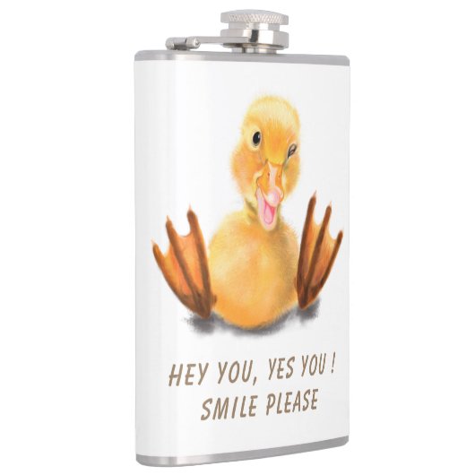 Funny Duck Flask Smile - Aangepaste tekst Heupfles (Rechts)