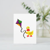 Funny Duck Flying Colorful Kite Briefkaart (Staand voorkant)