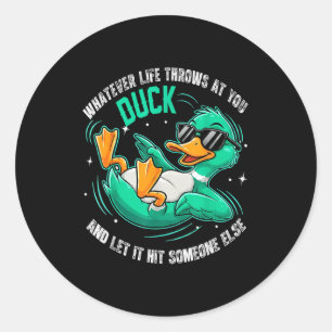 Funny Duck Grafische T-shirts Mannen Vrouwen Tiene Ronde Sticker