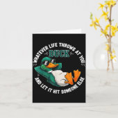 Funny Duck Graphic Life Quote Men Women Gift  Kaart (Gele Bloem)