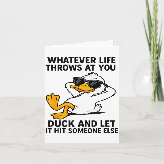 Funny Duck Graphic Men Women Funny Quote  Kaart (Voorkant)