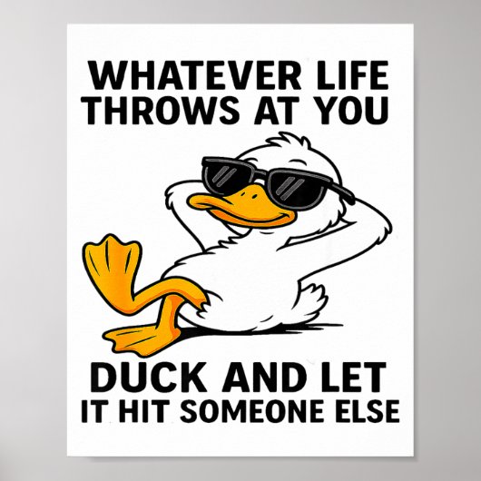 Funny Duck Graphic Men Women Funny Quote Poster (Voorkant)
