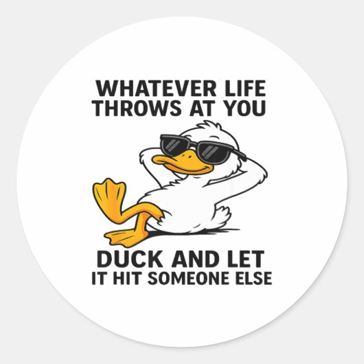 Funny Duck Graphic Men Women Funny Quote  Ronde Sticker (Voorkant)