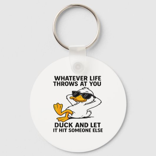 Funny Duck Graphic Men Women Funny Quote Sleutelhanger (Voorkant)