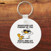 Funny Duck Graphic Men Women Funny Quote Sleutelhanger (Voorkant)