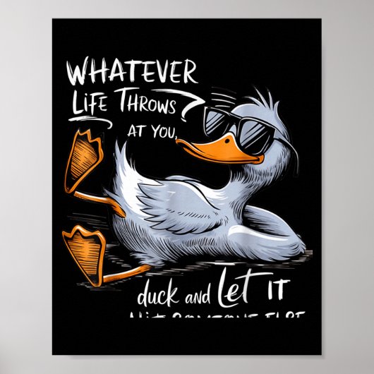 Funny Duck Graphic Tee Men Women Funny Quote Poster (Voorkant)