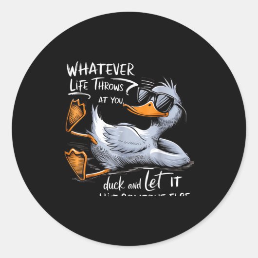 Funny Duck Graphic Tee Men Women Funny Quote Ronde Sticker (Voorkant)