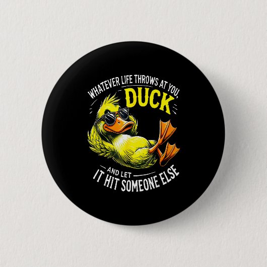 Funny Duck Graphic Tees Men Women Funny Quote  Ronde Button 5,7 Cm (Voorkant)