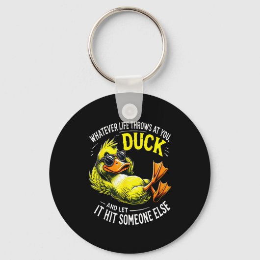 Funny Duck Graphic Tees Men Women Funny Quote Sleutelhanger (Voorkant)