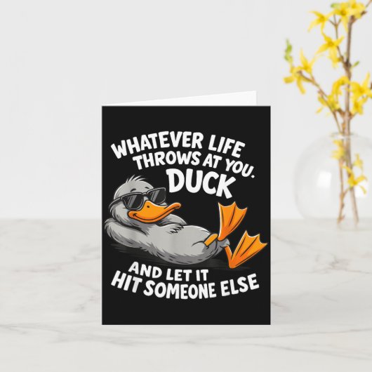 Funny Duck Graphic Tees Men Women Teens Funny Quot Kaart (Gele Bloem)