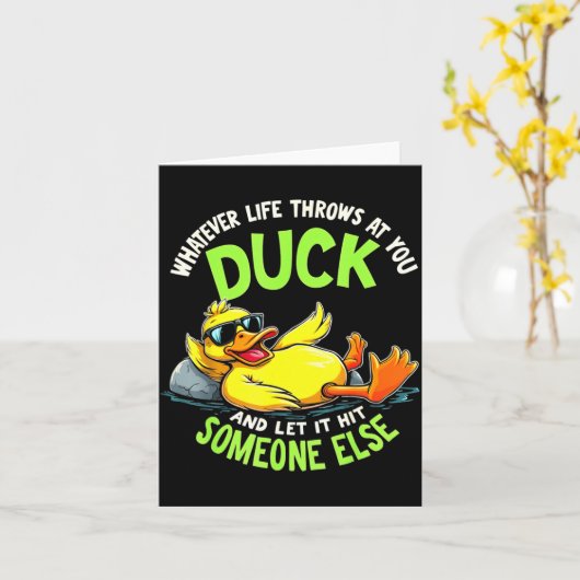 Funny Duck Graphic Tees Men Women Teens Funny Quot Kaart (Gele Bloem)