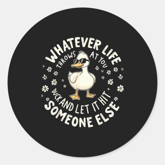 Funny Duck Graphic Tees Men Women Teens Funny Quot Ronde Sticker (Voorkant)
