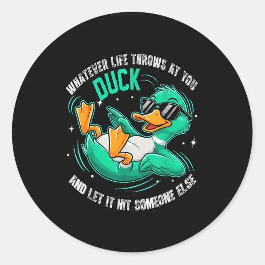 Funny Duck Graphic Tees Men Women Teens Funny Quot Ronde Sticker (Voorkant)