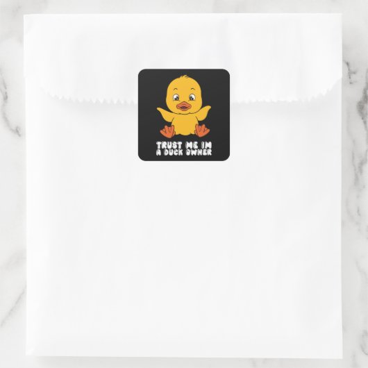 Funny Duck Graphic Vierkante Sticker (Tas)
